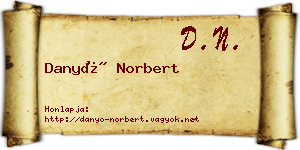 Danyó Norbert névjegykártya